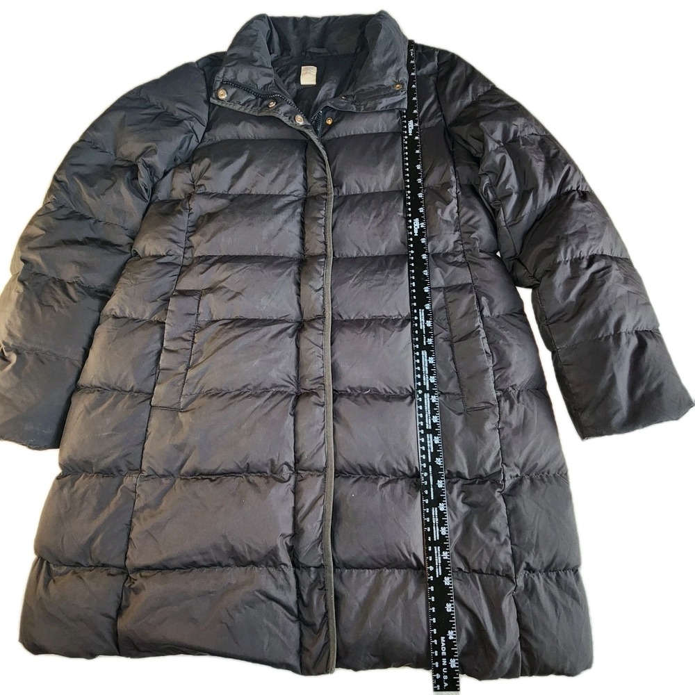 J.CREW Down-Fill Puffer Coat Womens XL Black Parka Outdoor Winter - Picture 8 of 9